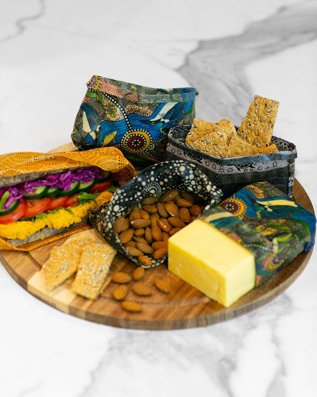Beeswax Wraps Lunch & Snack in Flora & Fauna