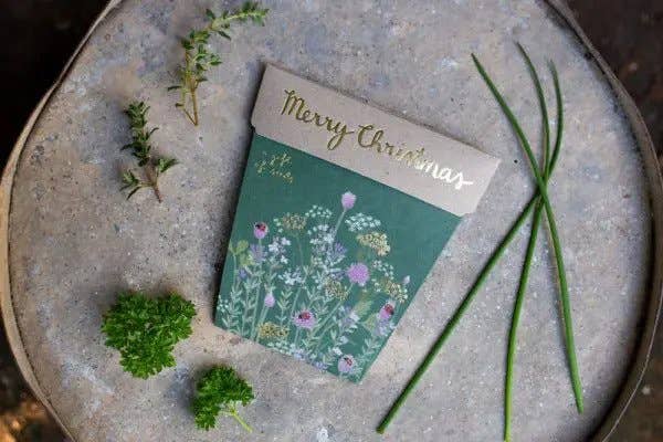 Christmas Card Herbs Gift of Seeds