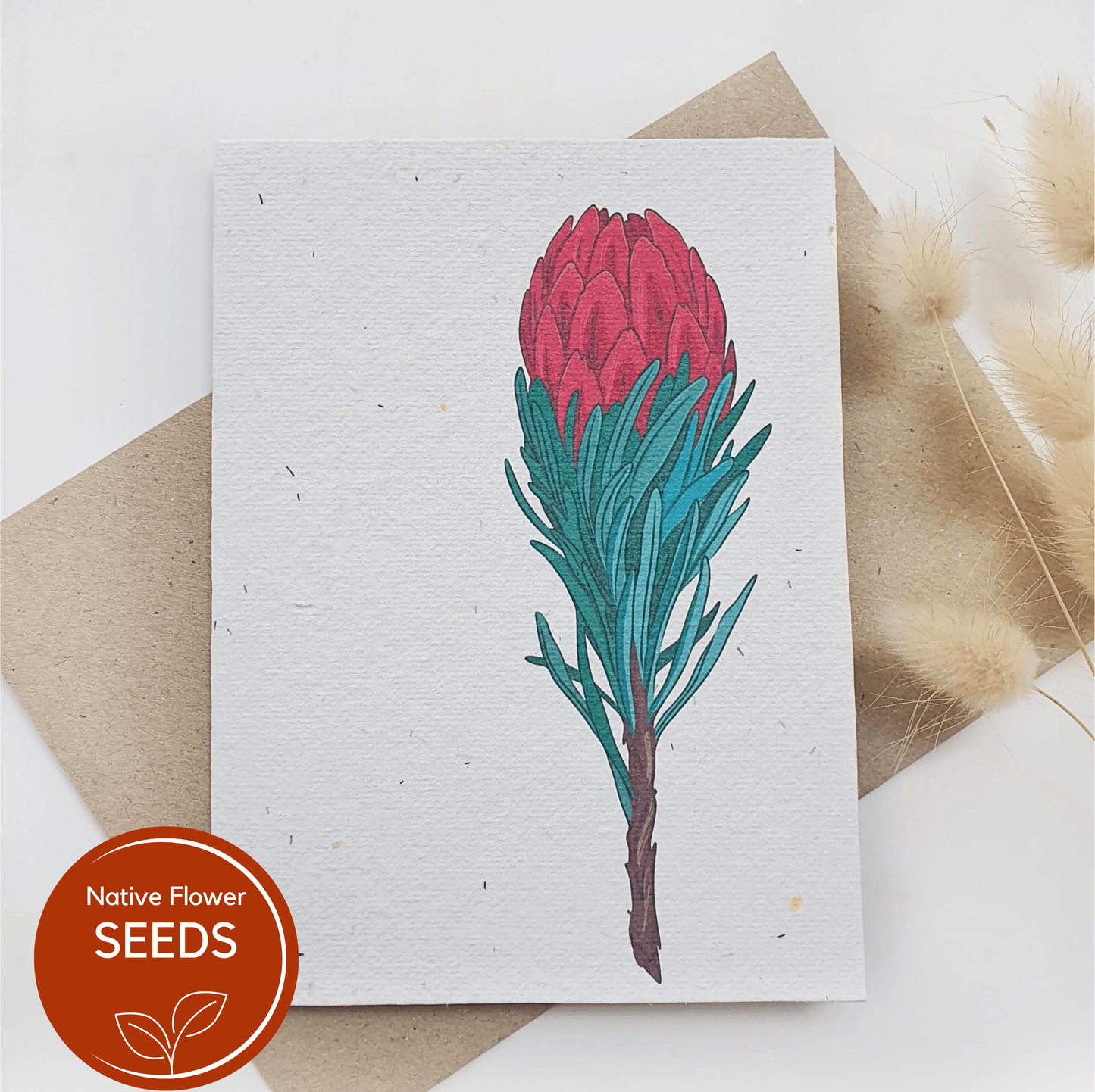 Plantable Waratah Card - Lemon Scented Bootlebrush: Lemon Scented Bottlebrush