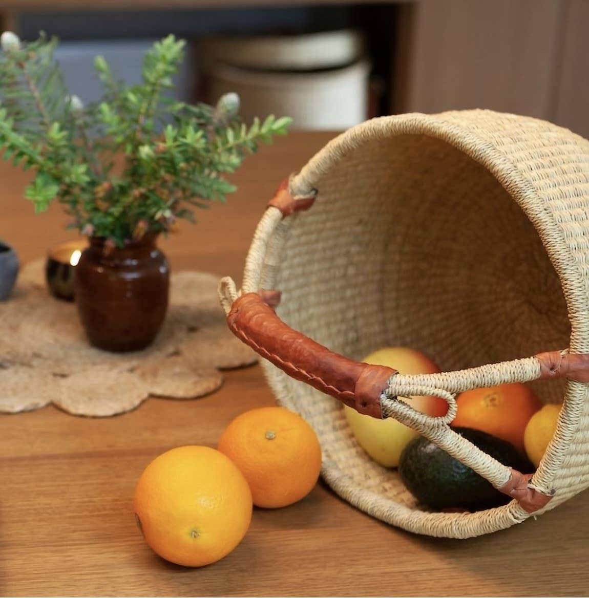 Natural Round basket: Medium