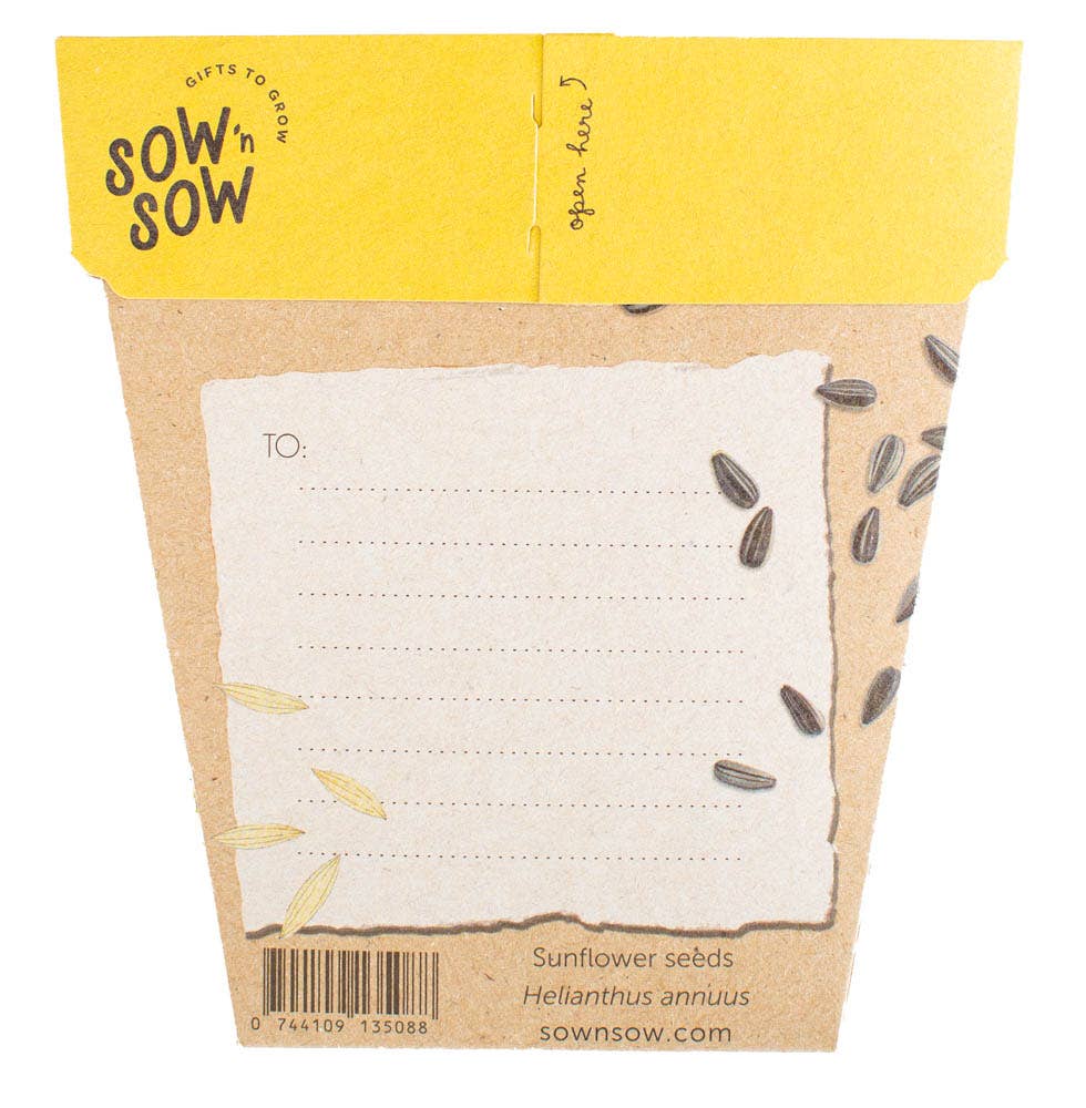 Sunflower Card Gift of Seeds