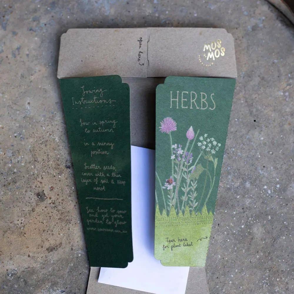 Christmas Card Herbs Gift of Seeds
