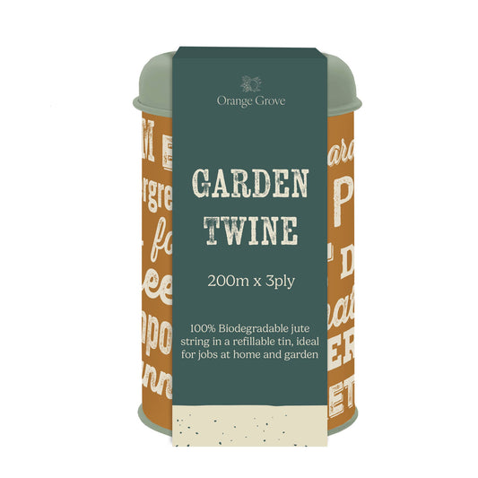 Garden Twine - Orange Grove Gent's Text Mustard Pattern
