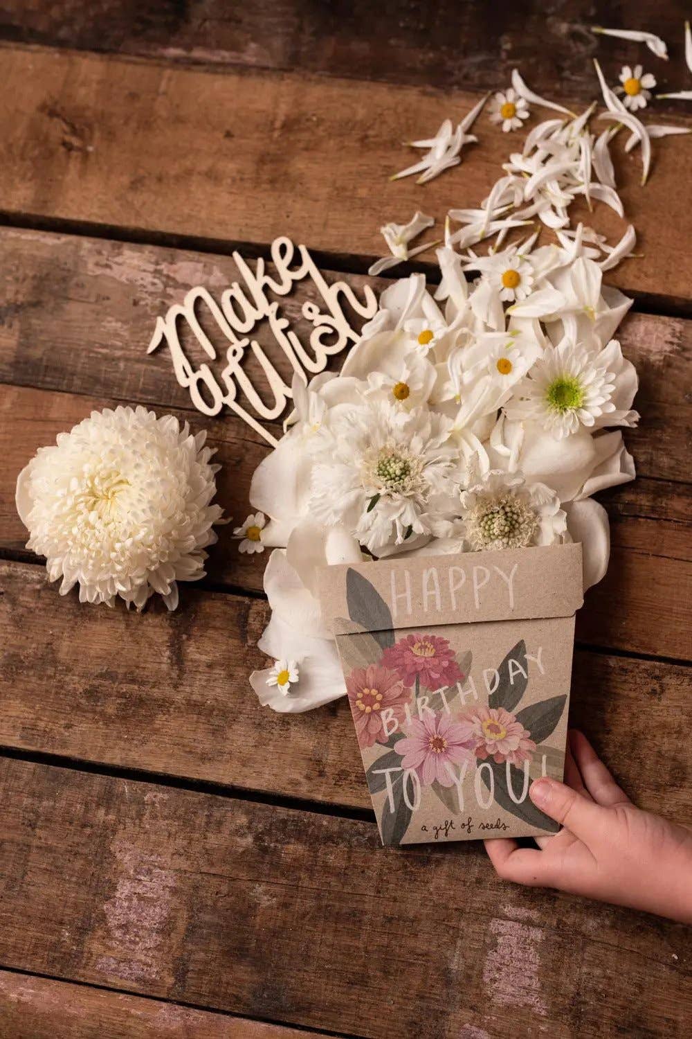 Happy Birthday Card Zinnia Gift of Seeds