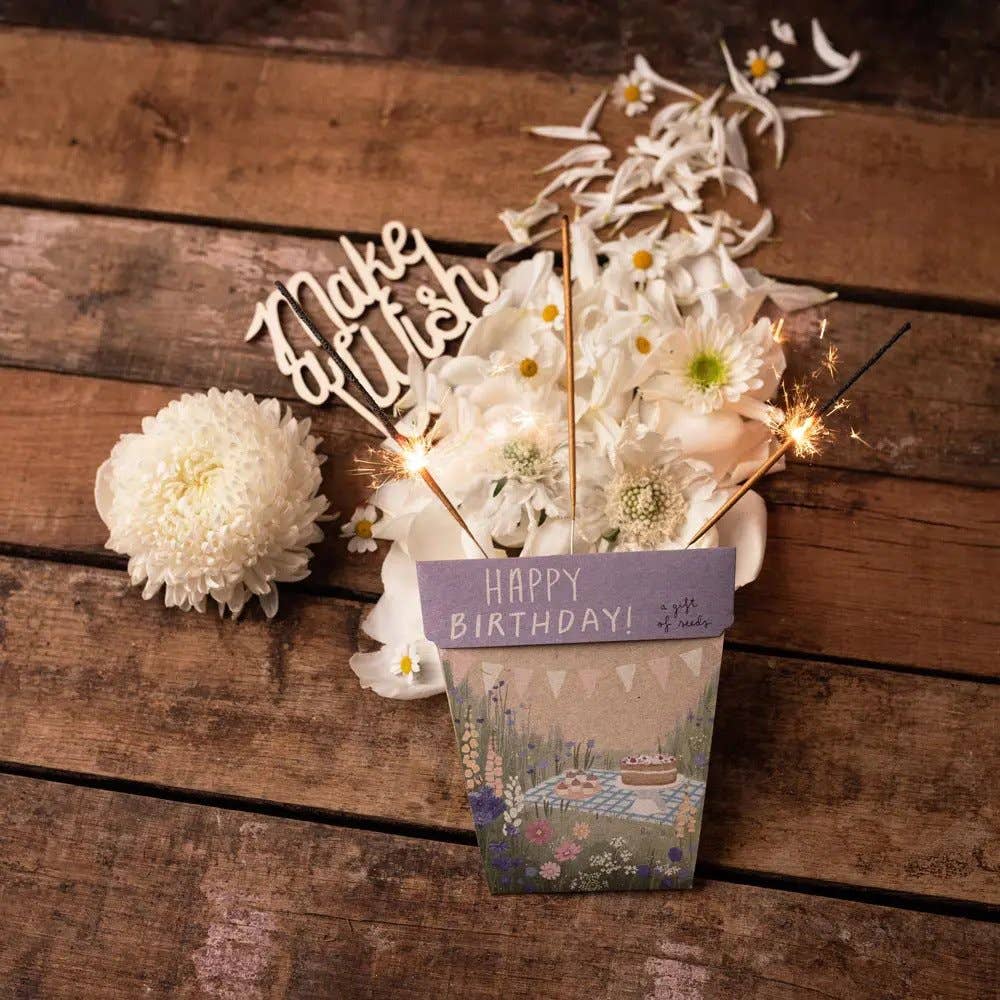 Happy Birthday Card Picnic Gift of Seeds