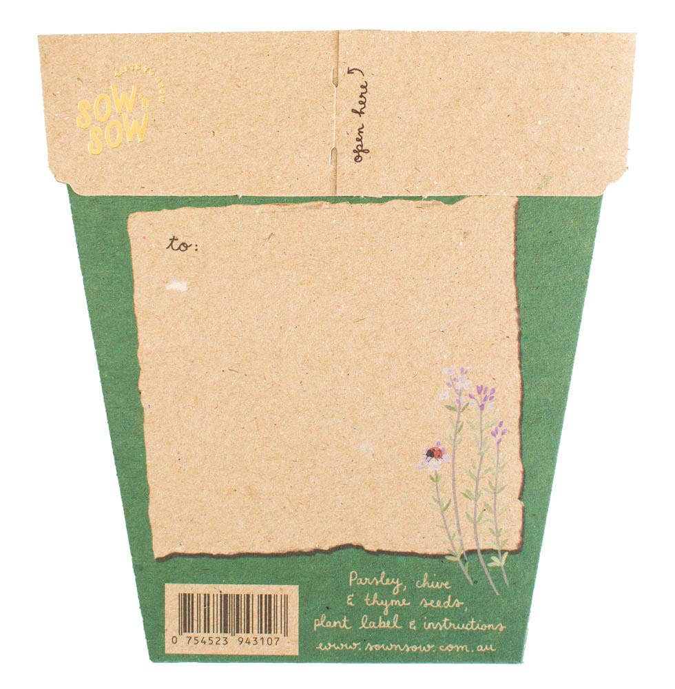 Christmas Card Herbs Gift of Seeds