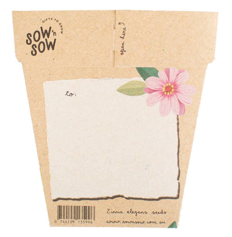 Happy Birthday Card Zinnia Gift of Seeds