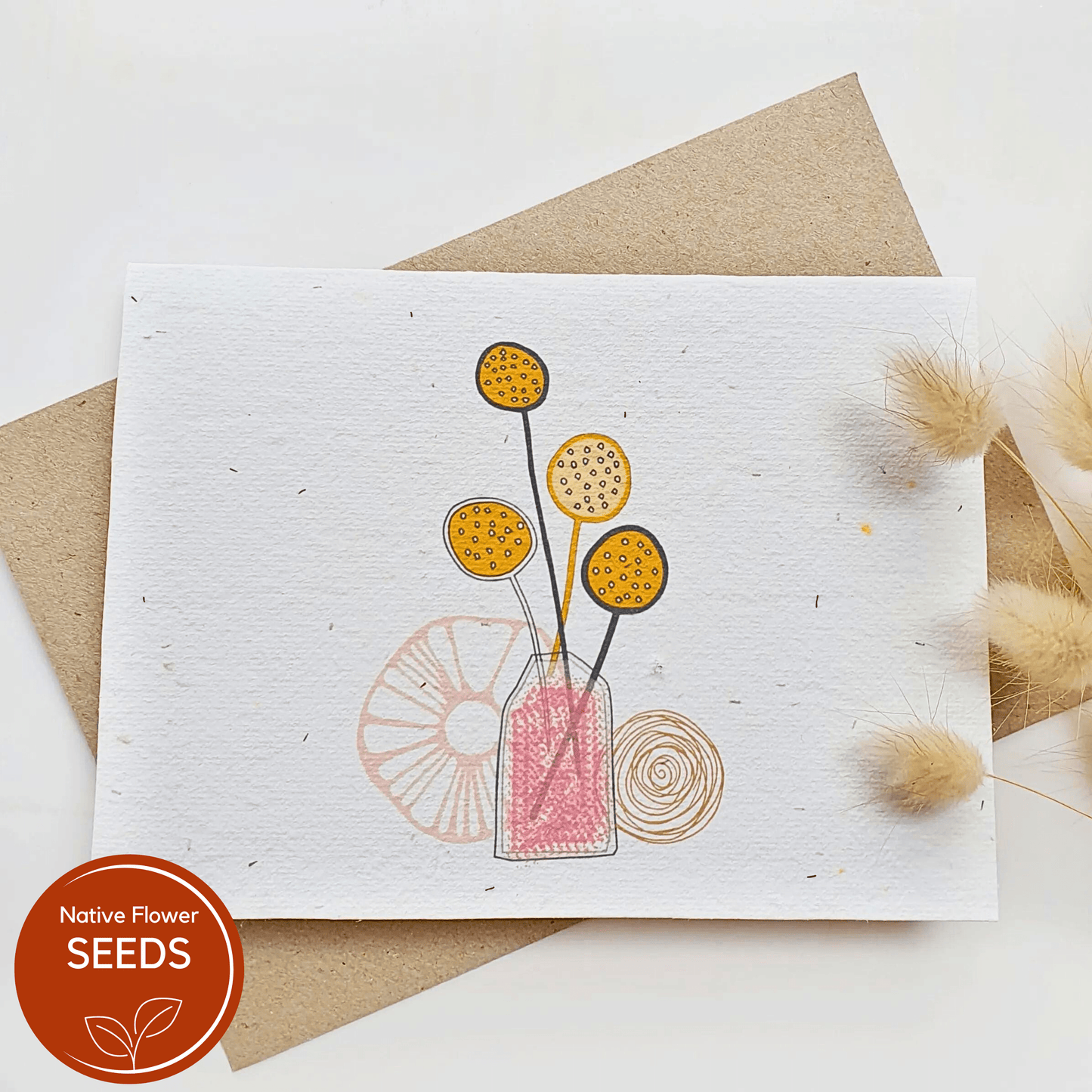 Plantable Billy Buttons Day Card - Swan River Daisy: Swan River Daisy