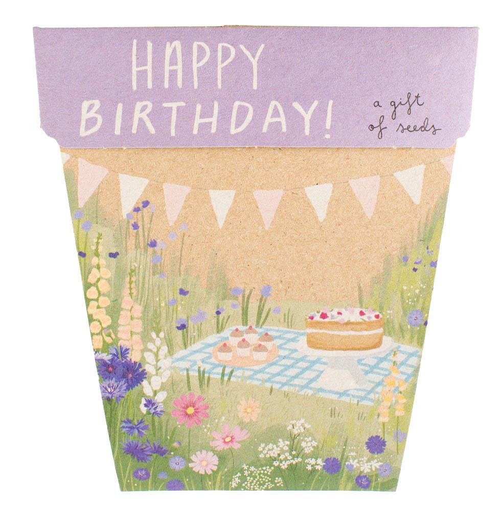 Happy Birthday Card Picnic Gift of Seeds