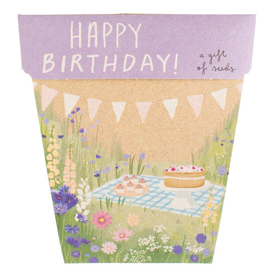 Happy Birthday Card Picnic Gift of Seeds