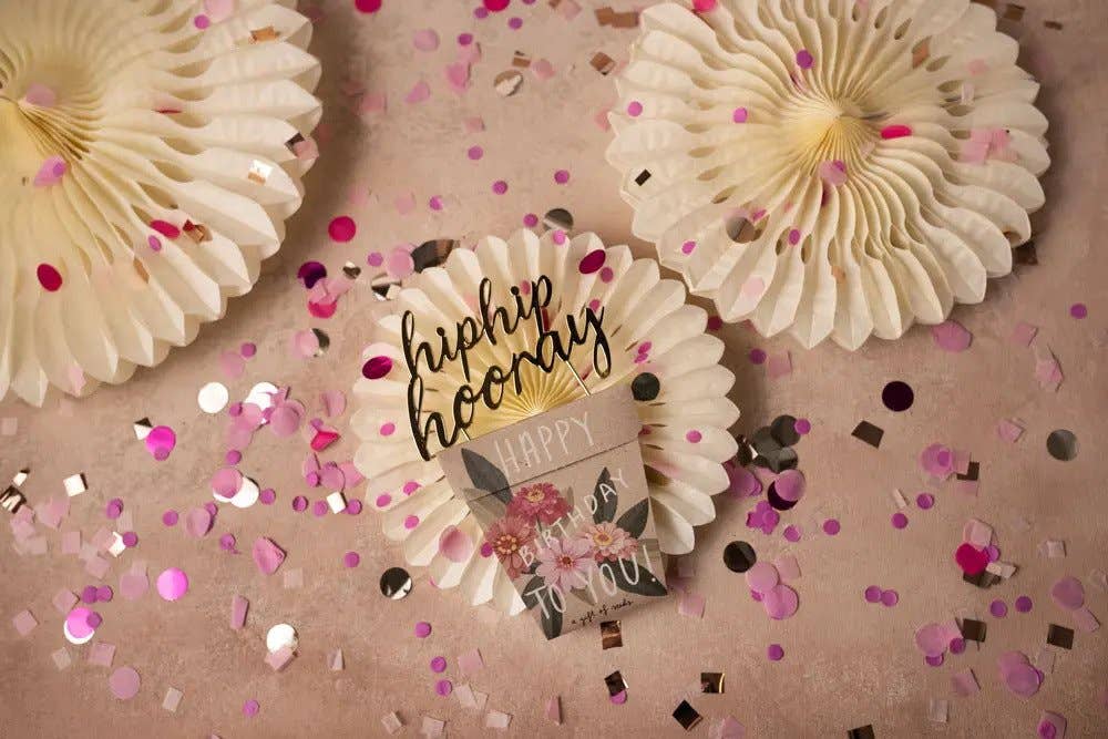 Happy Birthday Card Zinnia Gift of Seeds